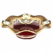 Фруктовница Веер 16 см Bohemia Лепка Красная E-V