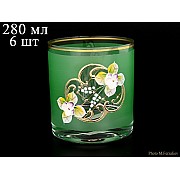 Набор стаканов для виски Bohemia Лепка Зеленая B-L