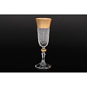 Набор фужеров для шампанского Фелиция 150 мл Sonne Crystal Золото 6 шт