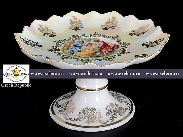 Конфетница 17 см Мадонна перламутр Корона Queens Crown