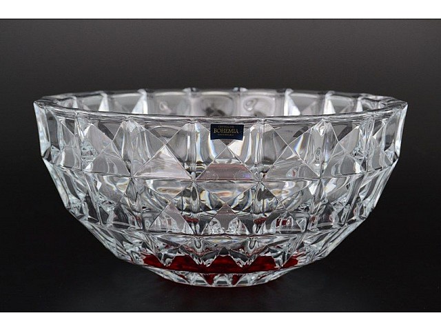 Фруктовница Diamond Crystalite Bohemia красный 28 см