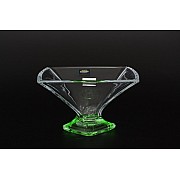 Конфетница 22 см Quadro Bohemia Crystal зеленая