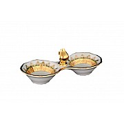 Прибор для специй двойной Thun Констанция Изумруд Золотой орнамент