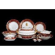 Столовый сервиз Красная паутинка Royal Czech Porcelain на 6 персон