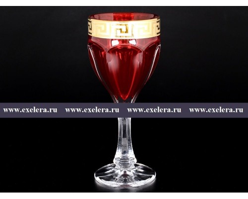 Набор бокалов для вина 190 мл Bohemia Crystal Сафари костка красные 6 шт