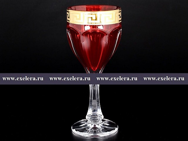 Набор бокалов для вина 190 мл Bohemia Crystal Сафари костка красные 6 шт