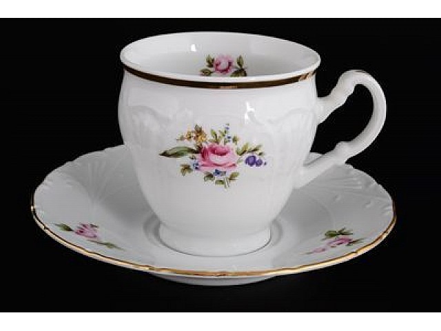 Набор чайных пар 230 мл (высокие) Лиана Полевой цветок MZ (6 пар)