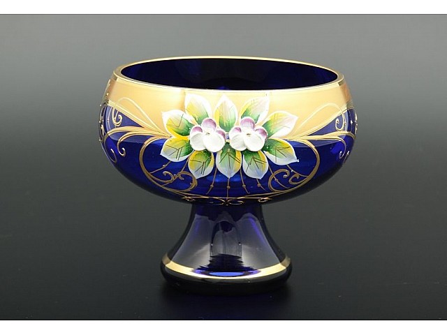 Конфетница Лепка Синяя B-P Bohemia Crystal 15 см 21907