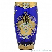 Ваза для цветов Bohemia Лепка Синяя 30 см