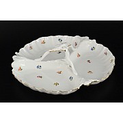 Менажница 30 см 3-я Мелкие цветы отводка золото Корона Queens Crown