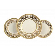 Набор тарелок Constanza Cream Imperial Gold Falkenporzellan на 6 персон 18 шт