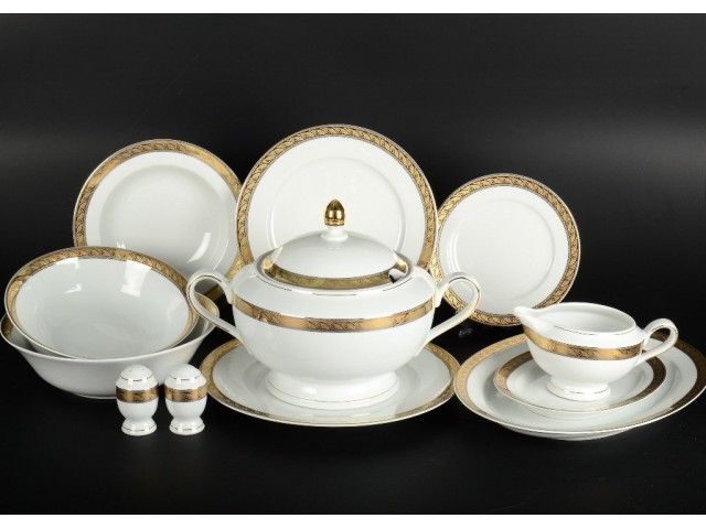 Столовый сервиз Thun Кристина Платиновая золотая лента на 6 персон