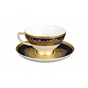 Набор чайных пар Constanza Cobalt Gold 9320 Falkenporzellan 220 мл