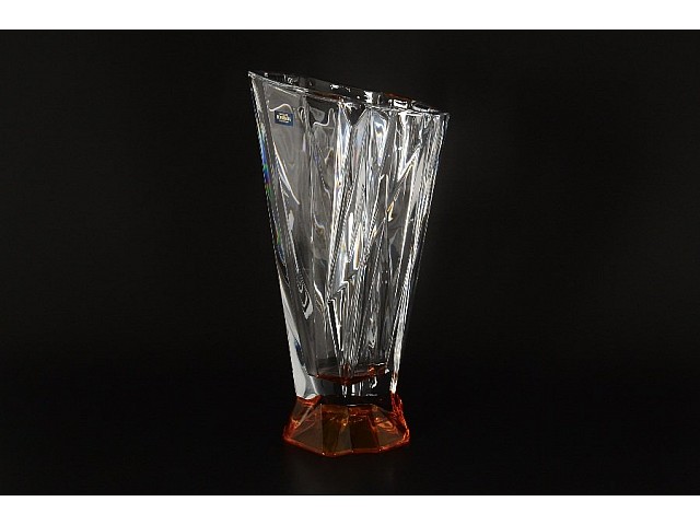 Ваза для цветов 36 см Angle желтая Crystalite Bohemia
