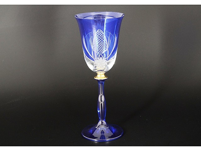 Набор фужеров для вина E-V Bohemia синий 185 мл