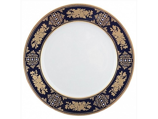Набор тарелок Луиза Золотая роза Кобальт Thun 25 см 6 шт