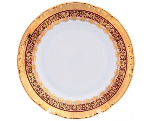 Набор тарелок 19 см Thun Констанция Рубин Золотой орнамент 6 шт
