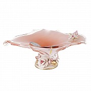 Фруктовница White Cristal 27 см розовый кварц