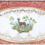 Блюдо овальное Охота красная Мария-тереза Repast 23 см