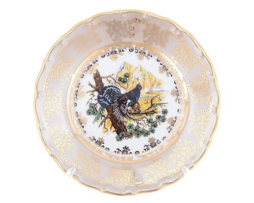 Набор тарелок Queen's Crown Aristokrat Охота бежевая 17 см