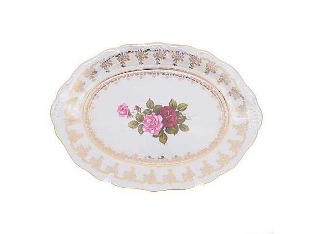 Блюдо овальное Queen's Crown Aristokrat Роза 39 см