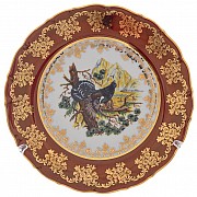Набор тарелок Queen's Crown Aristokrat Охота красная 19 см