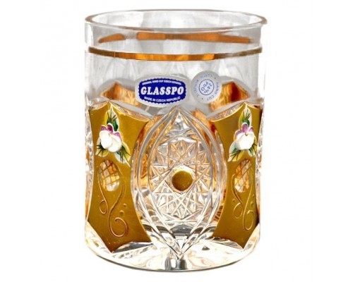 Набор стаканов для воды 300 мл G-P золото Glasspo Bohemia
