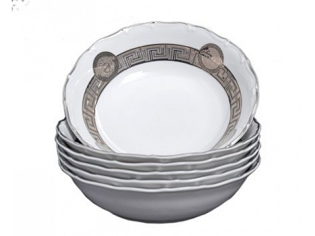 Набор салатников 19 см Магнолия Медуза Горгона платина MZ 6 шт