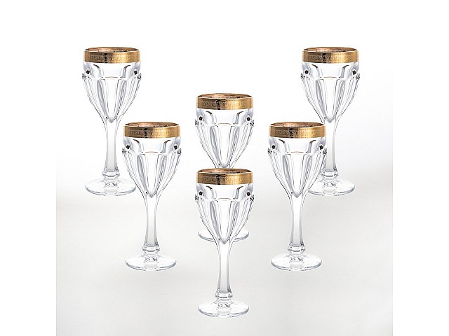 Набор бокалов для вина 290 мл Сафари голд С-Т Bohemia Crystal