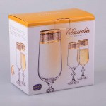 Набор фужеров для шампанского 280 мл Клаудиа Золото V-D Crystalite Bohemia 6 шт