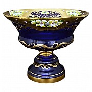 Фруктовница Bohemia лепка синяя E-S 30 см