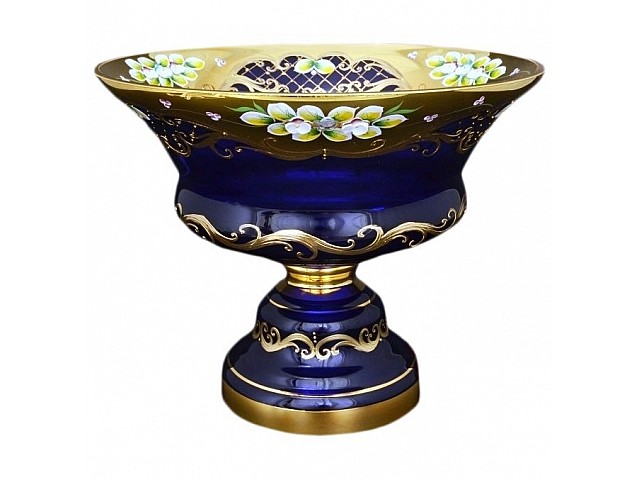 Фруктовница Bohemia лепка синяя E-S 30 см