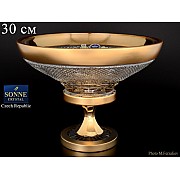 Фруктовница хрустальная Фелиция Золото Sonne Crystal 30 см