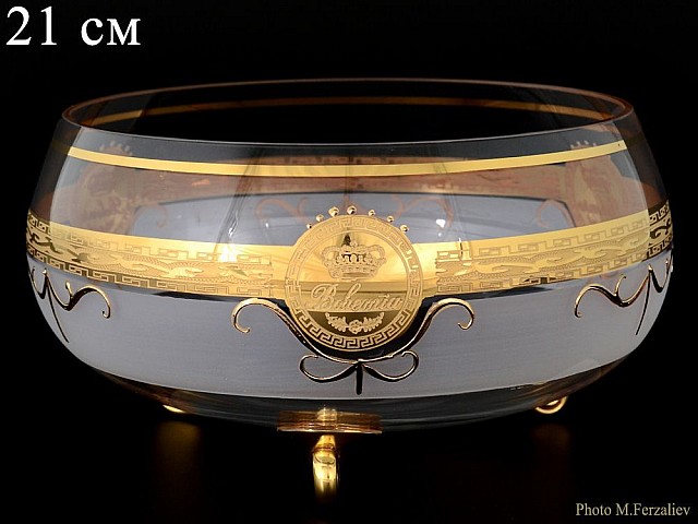 Конфетница тройножка 21 см Версаче Богемия А-М Bohemia Crystal