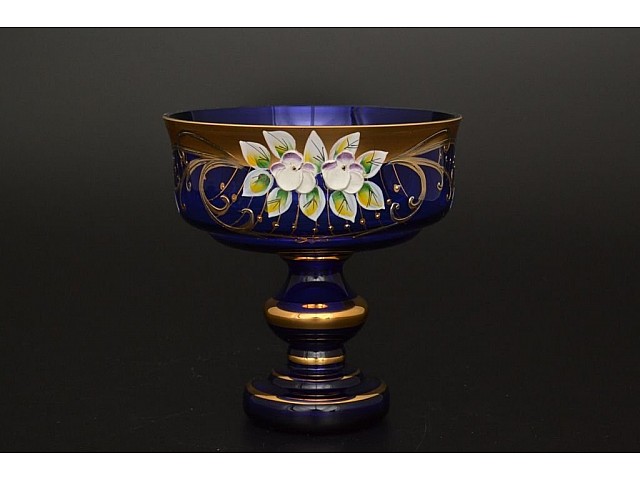 Конфетница Лепка Синяя B-P Bohemia Crystal 15 см 1435