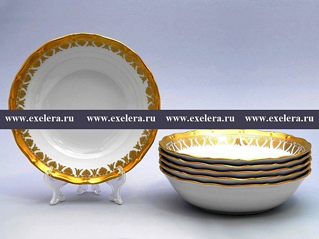 Набор салатников 16 см Анжелика Золотая роспись MZ 6 шт