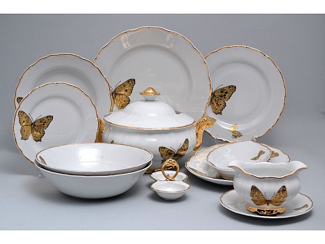 Столовый сервиз Магнолия Золотые бабочки MZ на 6 персон