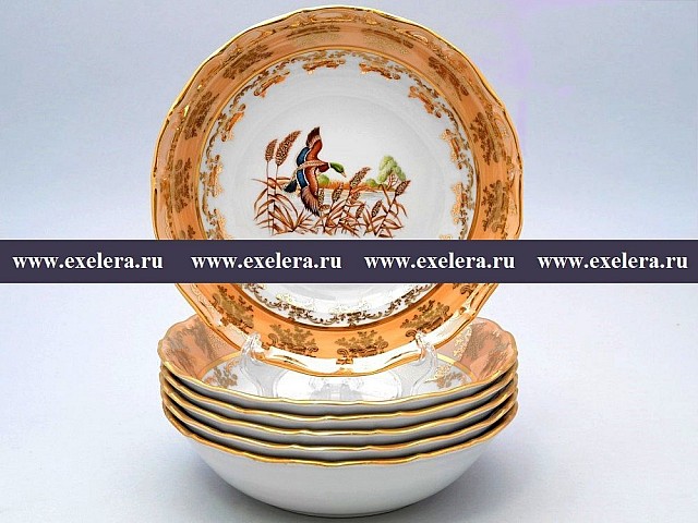 Набор салатников 19 см Магнолия Охота Бежевая MZ 6 шт