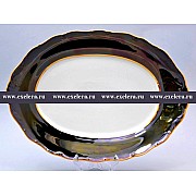 Блюдо овальное 36см Магнолия Зеленый мрамор MZ