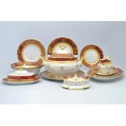 Столовый сервиз Мария Луиза Лилия Красная Carlsbad на 6 персон 30 предметов