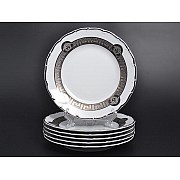 Набор тарелок 25 см Магнолия Медуза Горгона платина MZ 6 шт