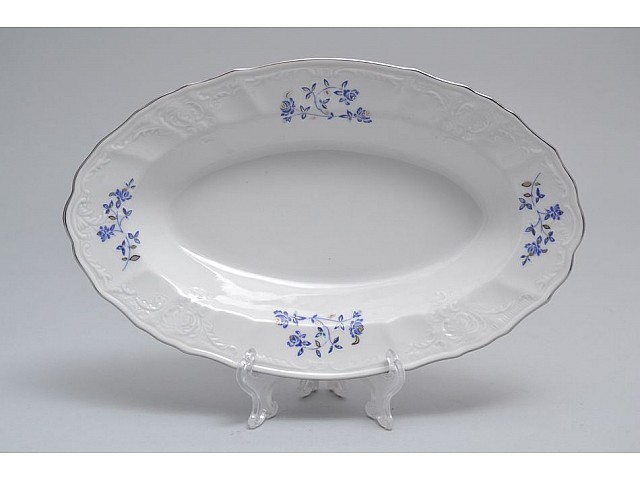 Блюдо овальное 24 см Бернадотт Васильковый узор