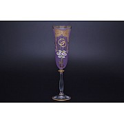 Свадебный набор фужеров для шампанского Анжела K-A фон фиолетовый Bohemia Crystal (2 шт)