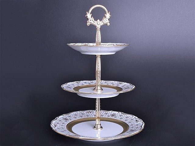 Этажерка (Горка) 3 яруса Мария Луиза Лилия Белая Carlsbad