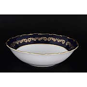 Салатник 26 см Анжелика Кобальт Золотые вензеля MZ