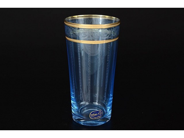 Набор стаканов для воды 400 мл Виктория Bohemia Crystal Синие 6 шт