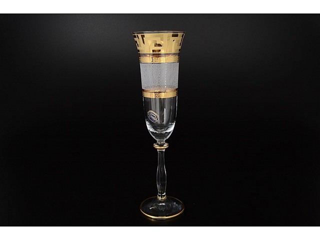 Набор фужеров для шампанского Bohemia 190 мл Анжела Костка Каро R-G фон 6 шт