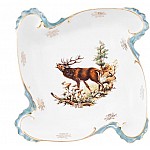 Салатник на ножке Охота зеленая Корона Queens Crown 31 см