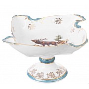 Салатник на ножке Охота зеленая Корона Queens Crown 31 см