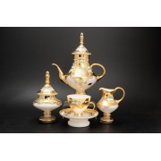Чайный сервиз Bohemia Лепка Белая М+М на 6 персон 17 предметов